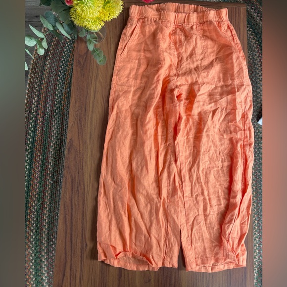 Cut Loose Hanky Linen Crop Pant | Size Small - Picture 2 of 4